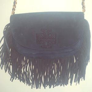 Tory Burch Navy fringe crossbody!
